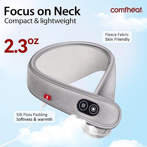 Miniatura 5 de Almohadilla térmica de cuello con masaje por vibración para aliviar el dolor de cuello, envoltura térmica USB para el cuello, calentador de cuello