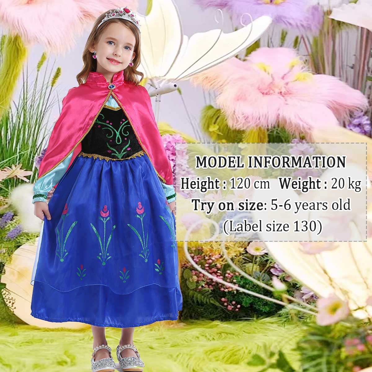 Vestido Princesa para Niñas 3-8 Años con Capa miniatura 7