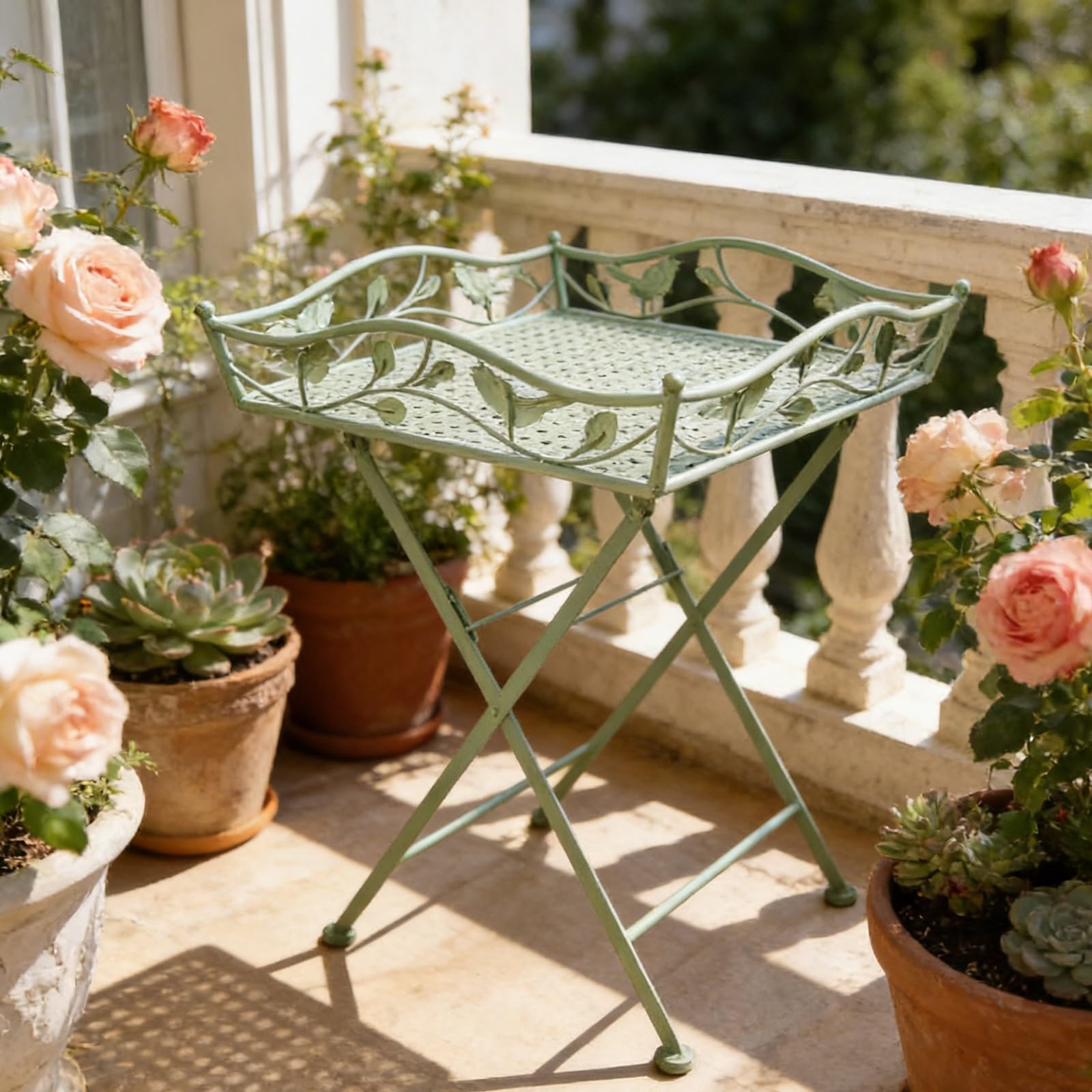 Table de pique-nique portable et stable grâce à sa structure en X en fer