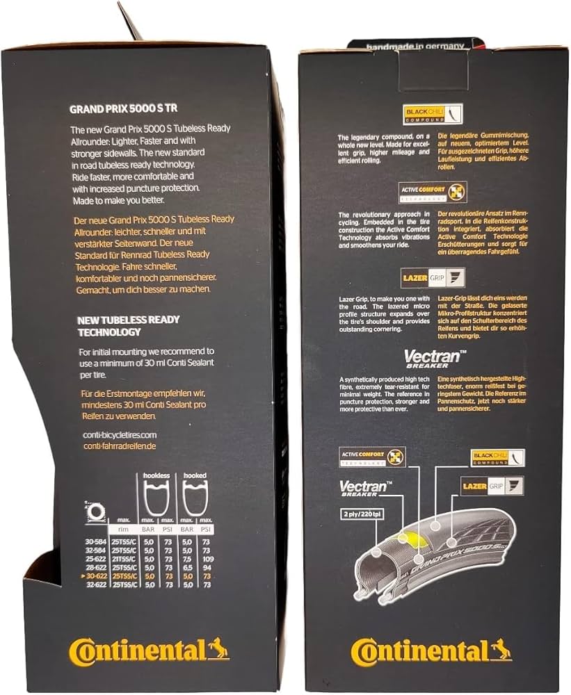 Continental Grand Prix 5000 S TR 700x30 Black - Tubeless Ready