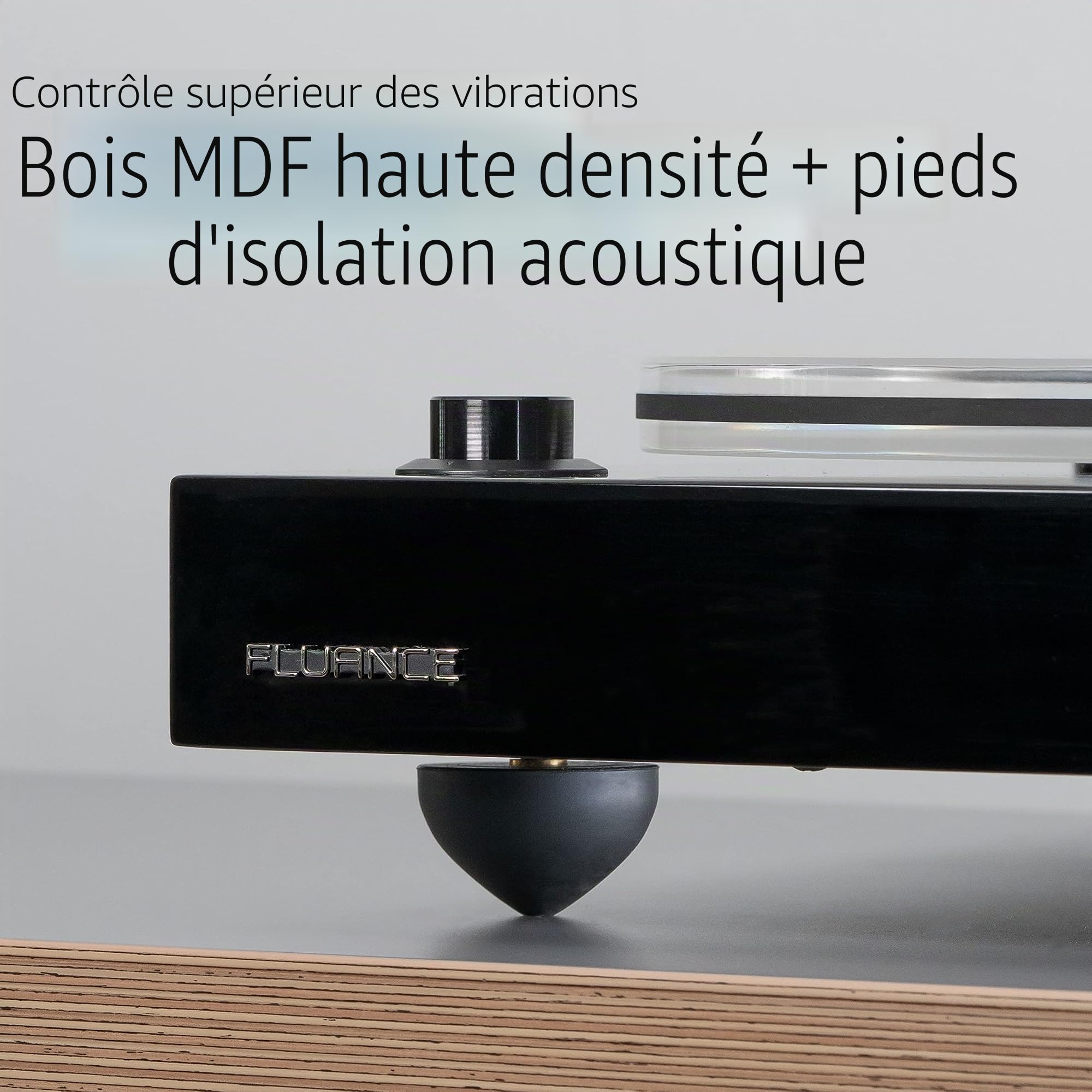 Fluance RT85 Platine Vinyle De Référence – Cellule Ortofon 2M Blue, Plateau en Acrylique, Contrôle De Vitesse, Socle en MDF Massif, Pieds D’Isolation Antivibrations – Noyer
