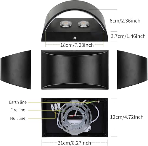 Miniatura 8 de Lightess Moderno juego de 2 apliques de pared regulables para interiores para dormitorio, pasillo, sala de estar, 3000 K, blanco cálido
