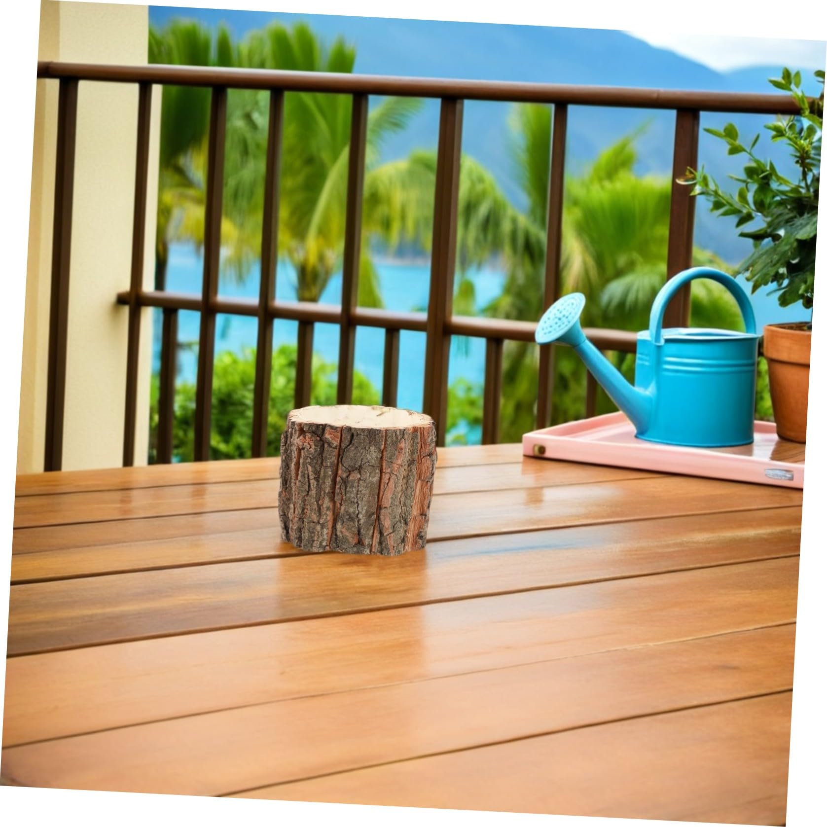 Generisch Kräuterspirale Holz aus Natürlichem Holz im 3 Stück mit Rindenpflanzgefäß als Holzblumentopf für Garten und Home Dekoration