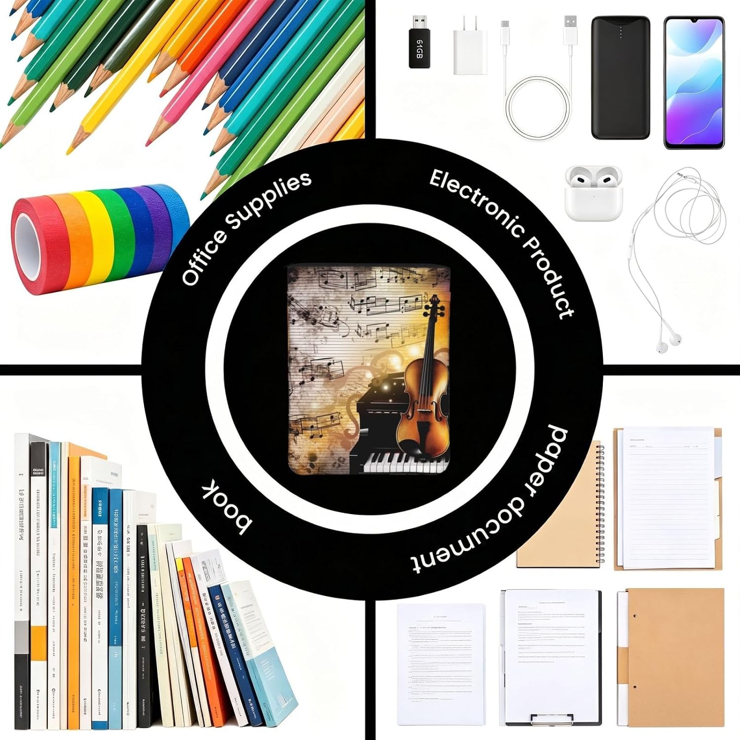 Waterproof Book Sleeve with Zipper & Front Pocket Book Cover Protector image 5