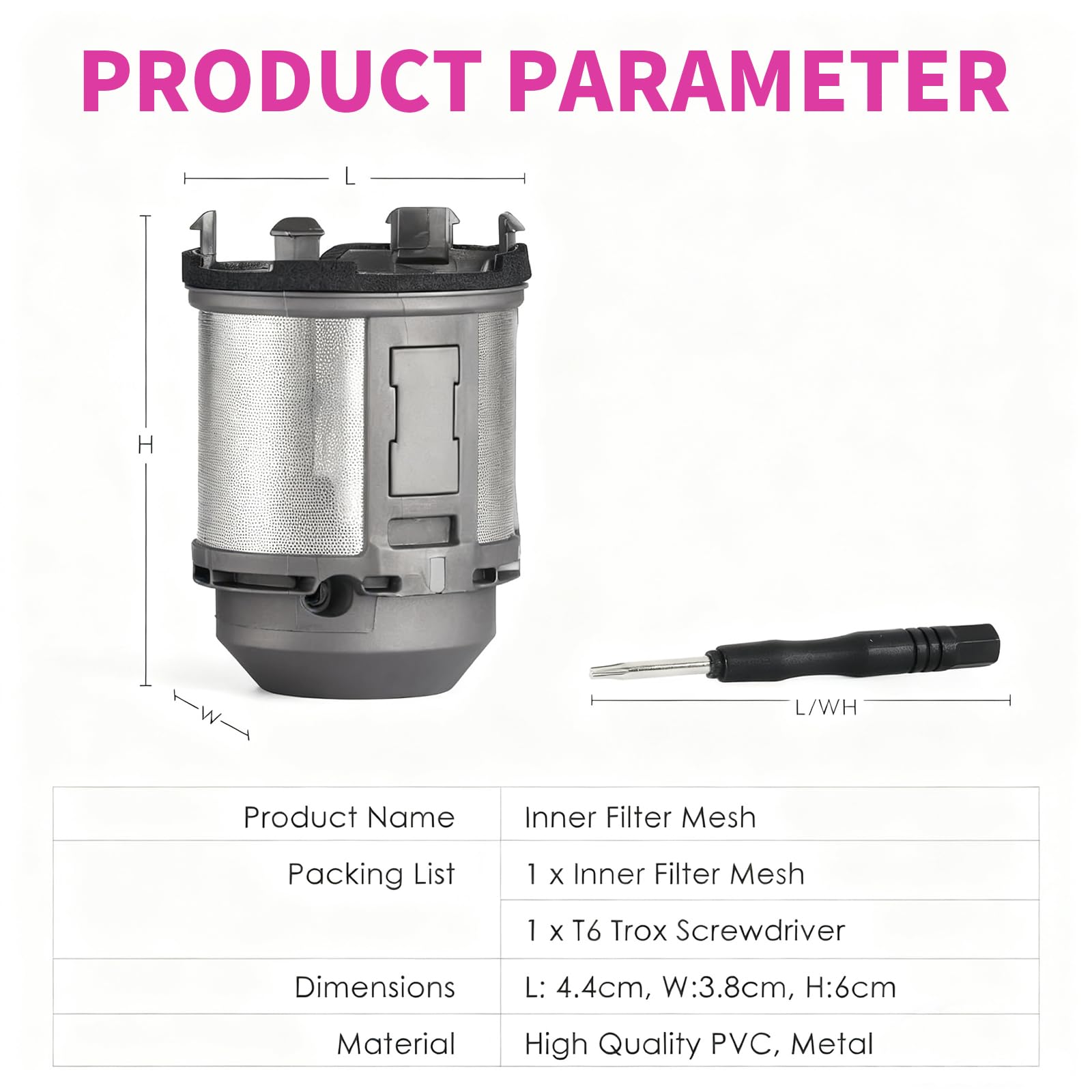 SANTUO Filtro interno di ricambio per modelli Dyson Airwrap HS01 e HS05, pezzo di ricambio originale per acconciature Airwrap, garantisce prestazioni ottimali e previene danni da detriti e accumulo di