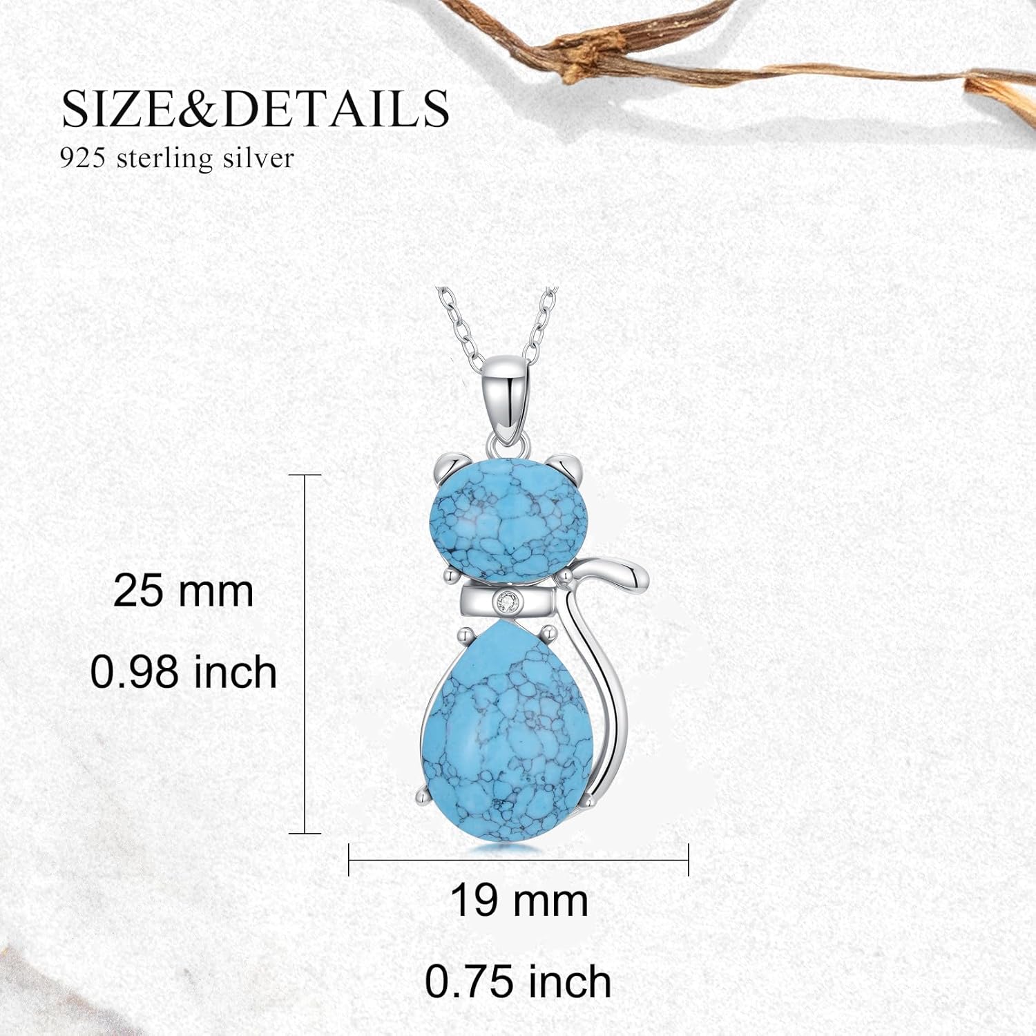LONAGO Turquoise Cat Necklace Kitten Cat Pendant Necklace Gift for Women - Image 6