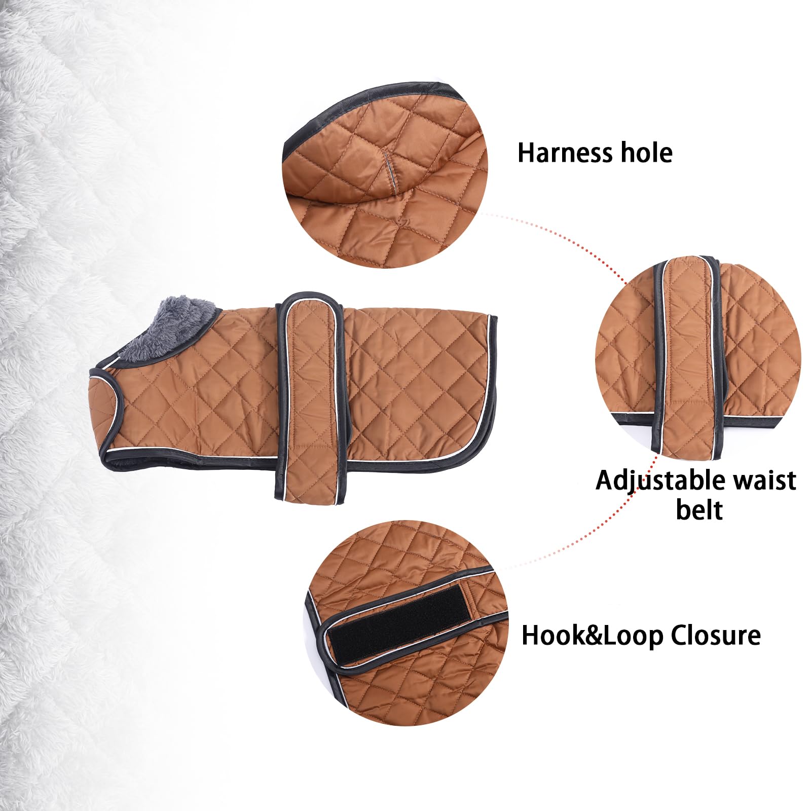 Geyecete Warm Thermal Quilted Dachshund Coat, Dog Winter Coat with Warm Fleece Lining - Image 3