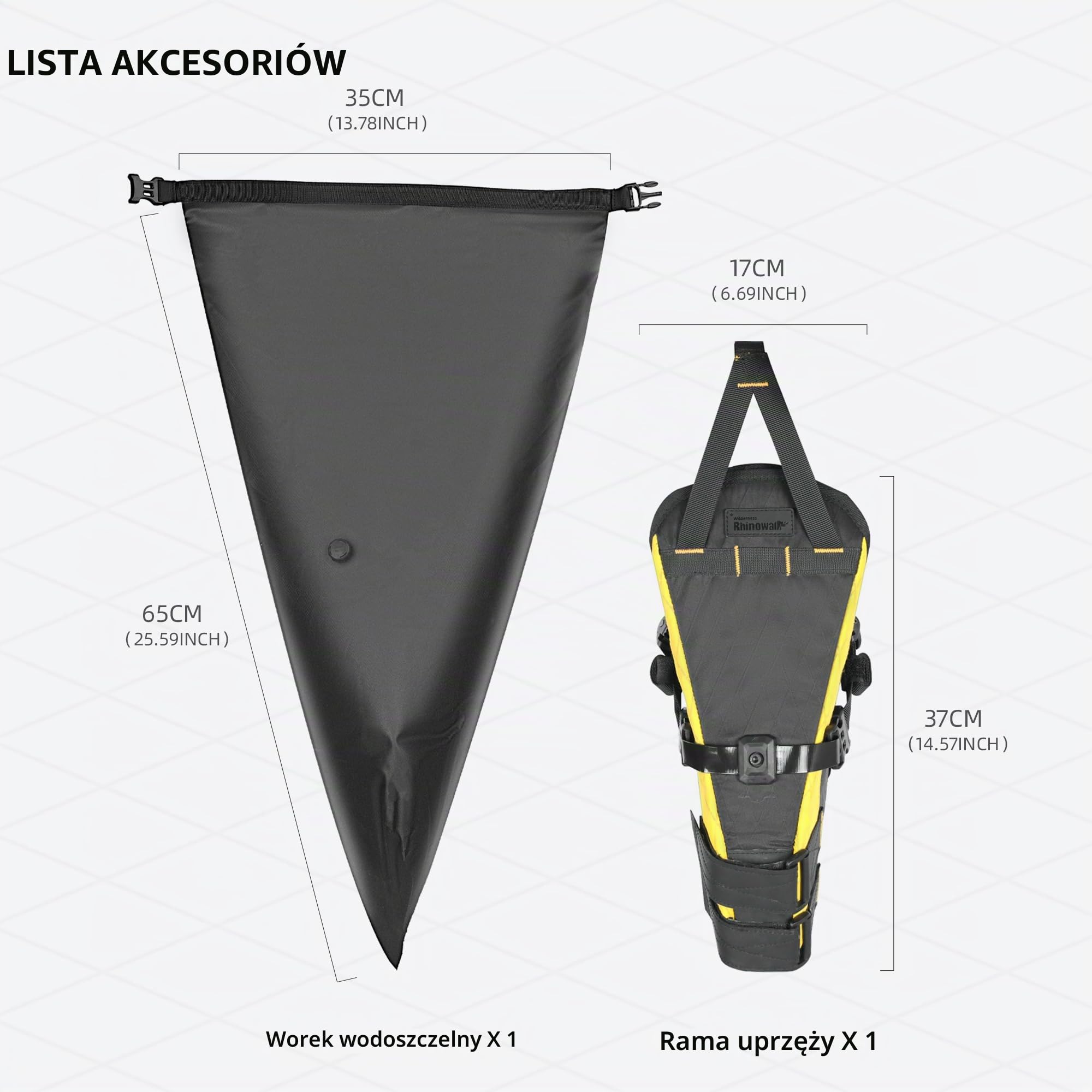 Rhinowalk Wodoszczelna torba podsiodłowa rowerowa, duża pojemność, torba rowerowa pod siedzeniem, odporna na deszcz torba na siodełko górskie, profesjonalne akcesoria rowerowe, 14 l