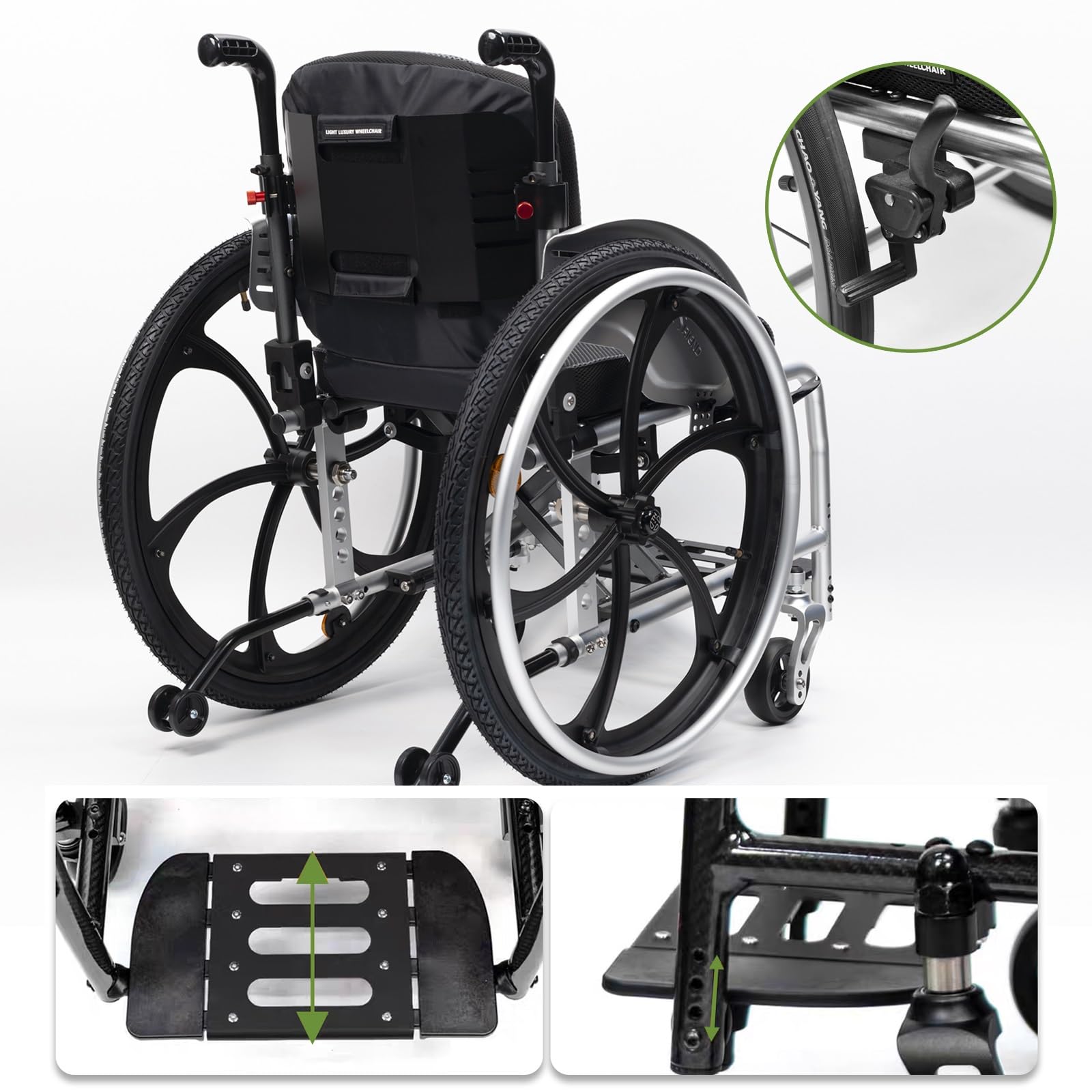 Amazon | NRNQMTFZ ハンドブレーキ付き折りたたみ式ポータブル車椅子