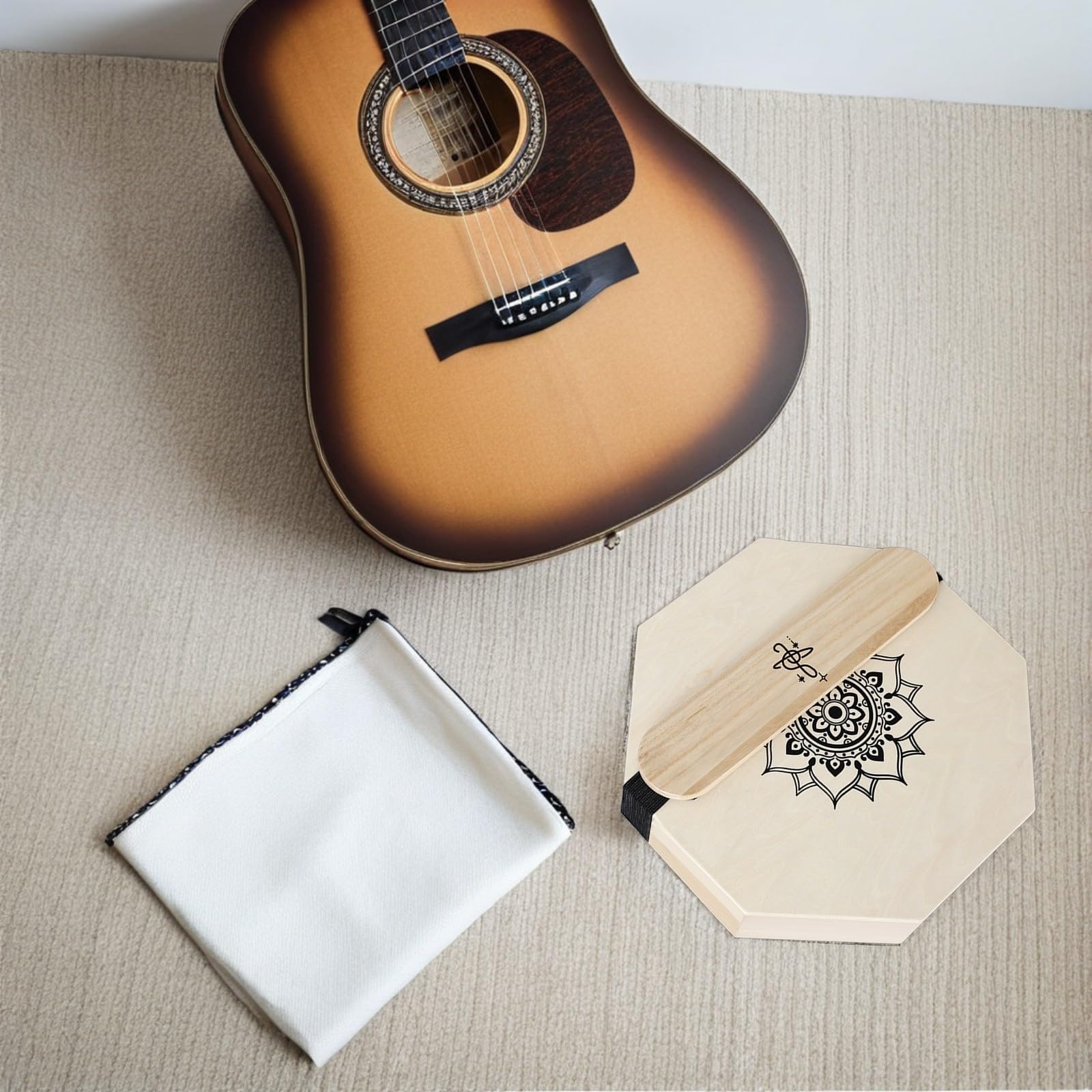 Cajon da Viaggio Ottagonale Portatile, Strumento a Percussione | Tonalità Tre, Beige, per Pratica Personale e Live, Design Leggero Risonanza Potenziata