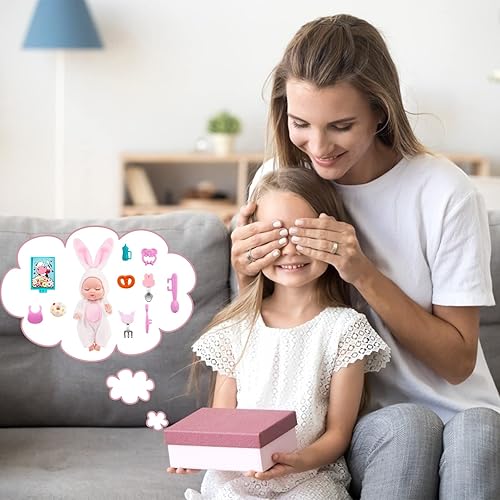 Miniatura 7 de ONEST 16 muñecas de 4 pulgadas con accesorio, lindas muñecas de bebé con ropa, mini muñecas de bebé con accesorios de muñeca