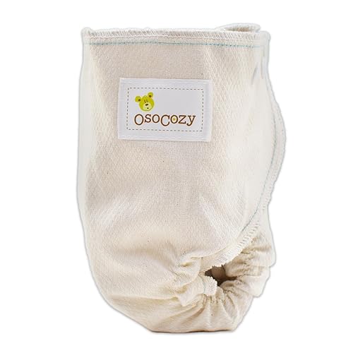 Miniatura 3 de Osocozy Pañal orgánico ajustado, 100% algodón orgánico certificado GOTS. Tejido de birdseye suave y absorbente. Cierre fácil a presión. Cosido en