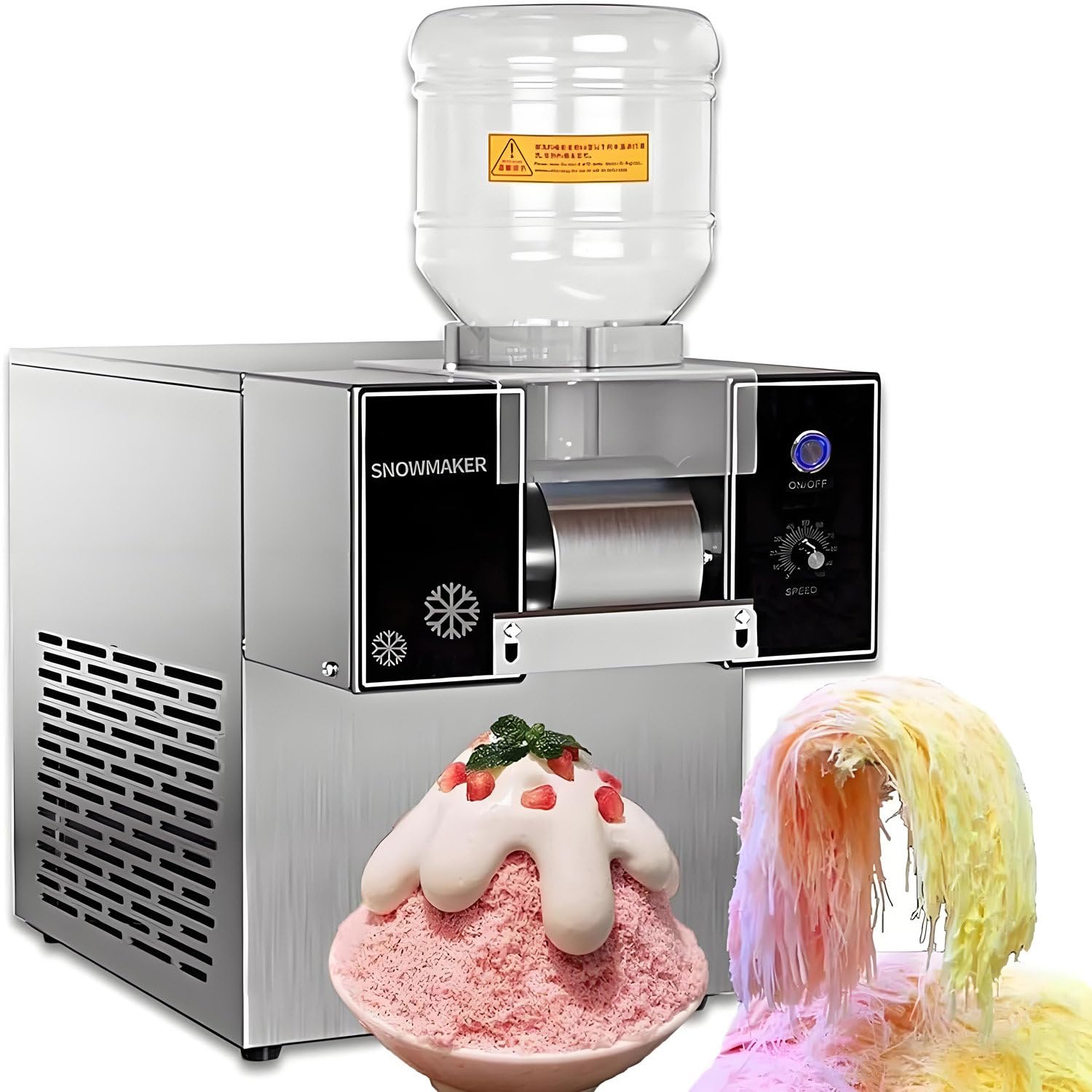 CelyToe Multi-Scene Snowflake Ice Machine, Commercial Ice Crusher & Shaved Ice Maker, Compatible with Beer Juice Milk Smoothies, Perfect for Parties Restaurants Milktea Shops 220V-60