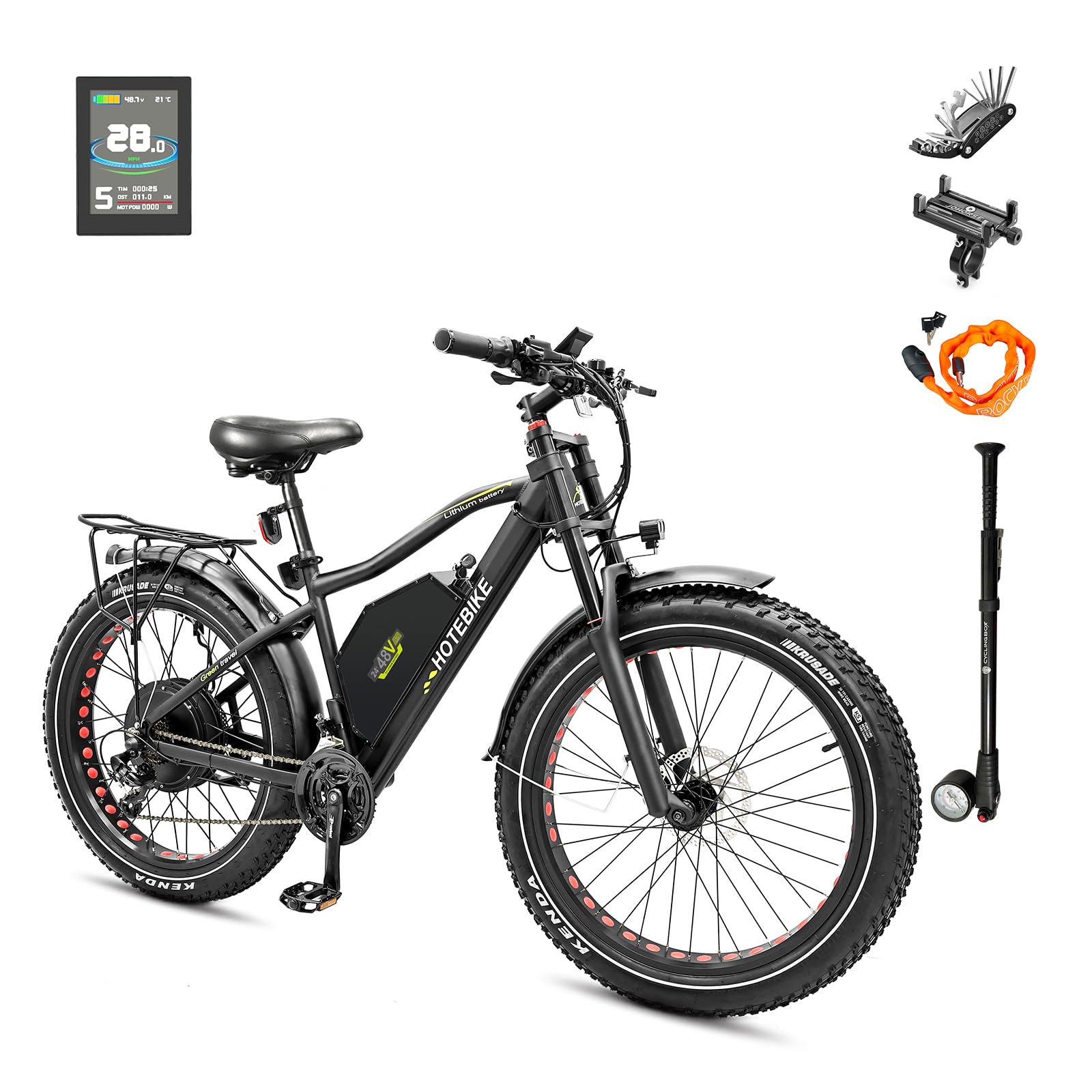 Amazon.com : HOTEBIKE Electric Bike for Adults, 1880W Peak Motor 26