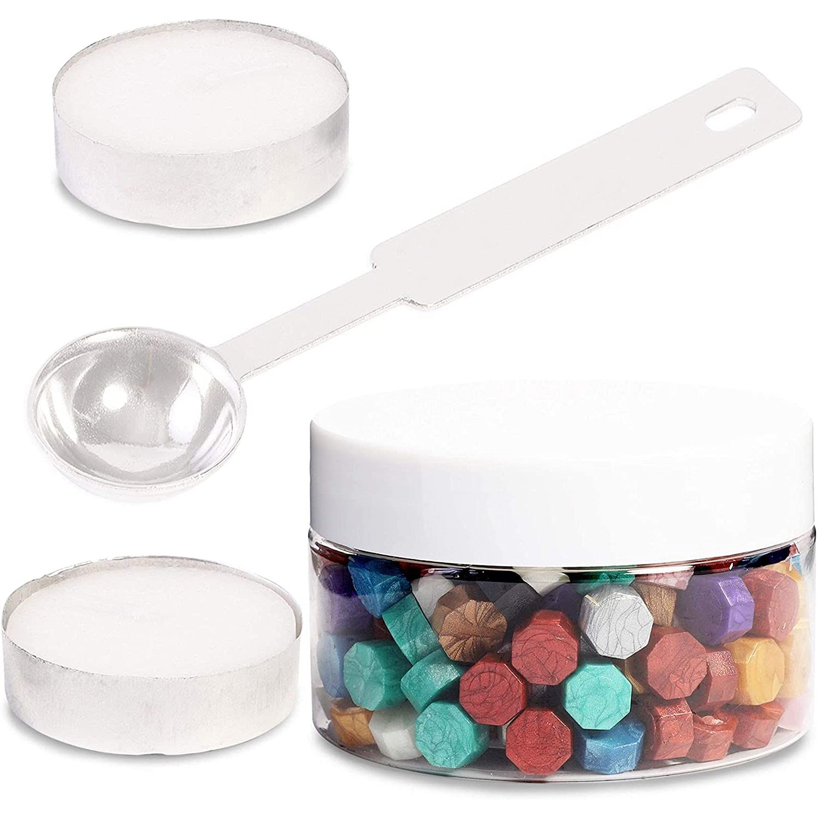 Bright CreationsSealing Wax Beads with Melting Spoon & Candles (10 Colors, 200 Pieces)