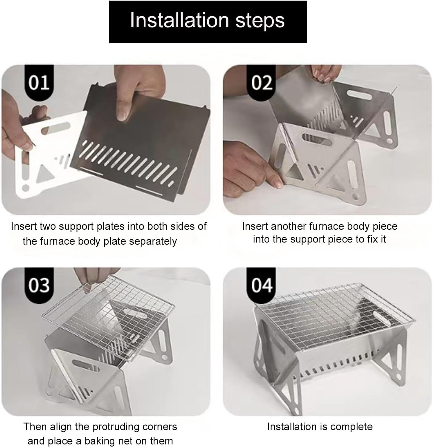 Barbecue A Carbone Pieghevole Portatile, Piccolo Barbecue in Acciaio Inossidabile per Campeggio, Picnic E Giardino Allaperto, Ideale per 2-3 Persone, Design Compatto E Leggero da Small