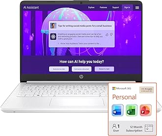 HP 16GB RAM Student and Home Laptop with Microsoft 365, 1TB Cloud Storage and 64GB SSD, Fast Intel Core, Win 11 w/o Earbuds – Perfect for Work & Play