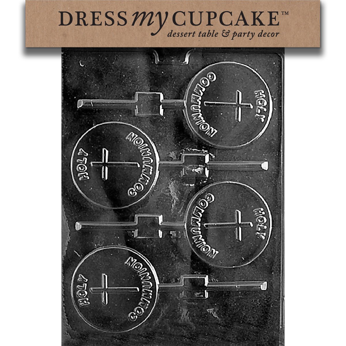 Dress My Cupcake Transparent Dmcr026 Chocolate Candy Mould, Holy Communion Lollipop