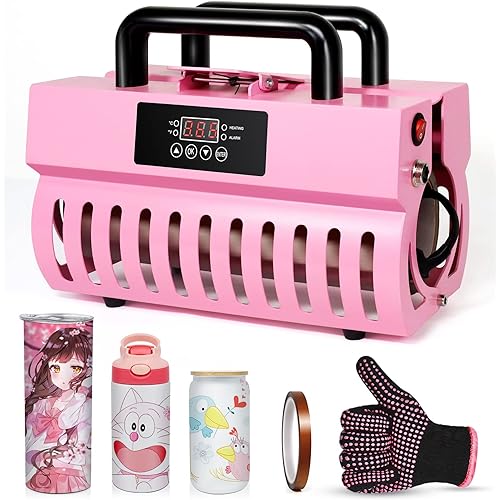 Realkant Sublimation Blanks Mug Tumbler Heat Press Mini Transfer Machine for 11oz-15oz Coffee Mugs 16oz Glass Skinny Straight Cups Products (30OZ-Light Pink)
