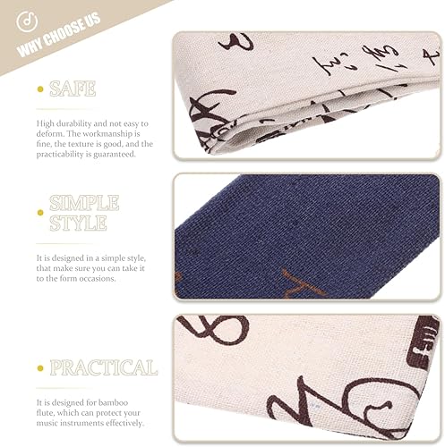 Miniatura 14 de Bolsa de protección para flauta – Bolsa de almacenamiento de algodón y lino duradera para bambú con práctico diseño de cuerda, 23.22 x 1.96 x 0.19
