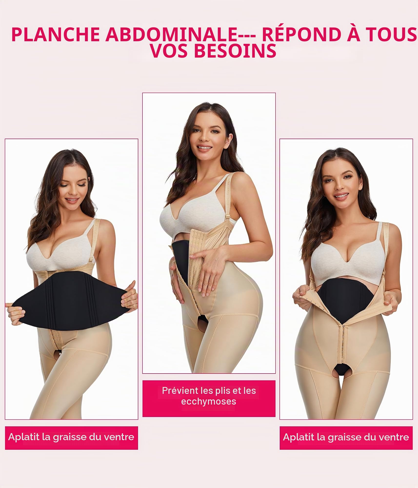 KUMAYES Ab Board Post Surgery Addominal Board Conseil de Compression Tuck Appiancement Abs ventre Récupérateur postopératoire Board,Noir,Taille Unique