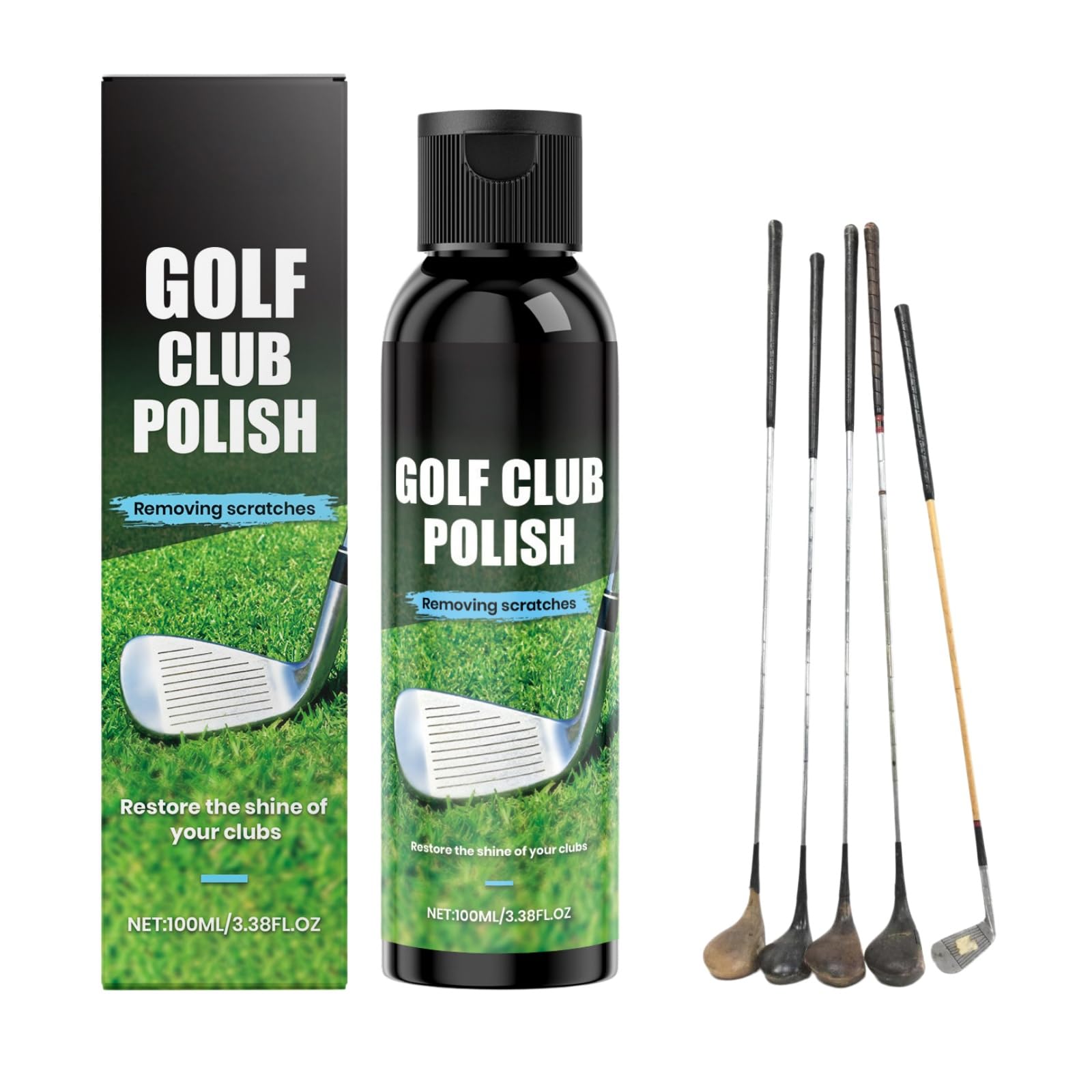 XIAGER 200ml Golf Club Polish,Golf Club Cleaner Kit,Premium Shine & Protection,Go-lf Scratch & Rust Remover,Easy to Use Portable Go-lf Polishing Kit for Clubs,Balls,Accessories(2Pcs)