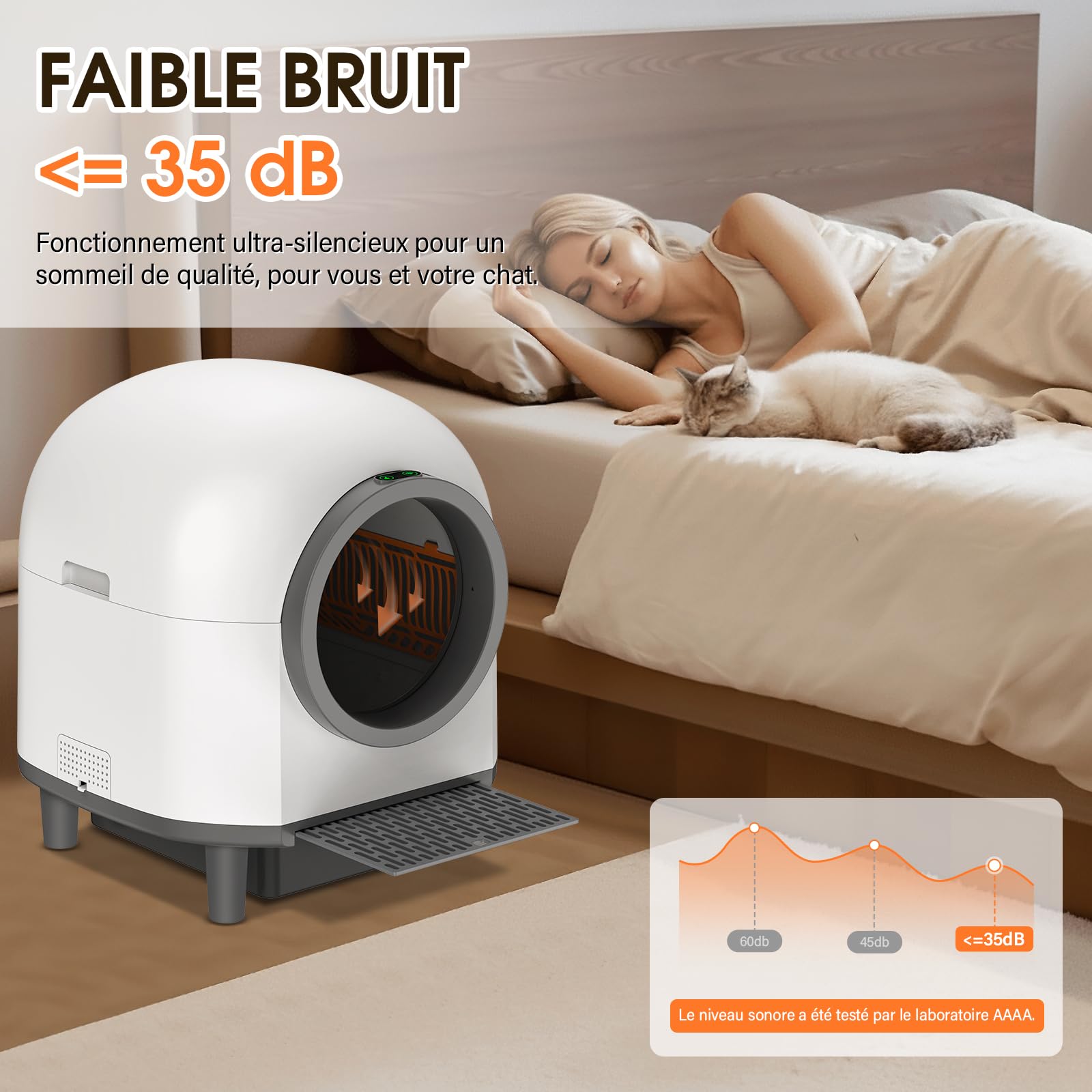 RWSRW Lettiera Gatto Autopulente, Lettiera Automatica per Gatti, Antiodore, Capacità Massima 80L, Controllo APP per Più Gatti Sistema di Arresto di Sicurezza