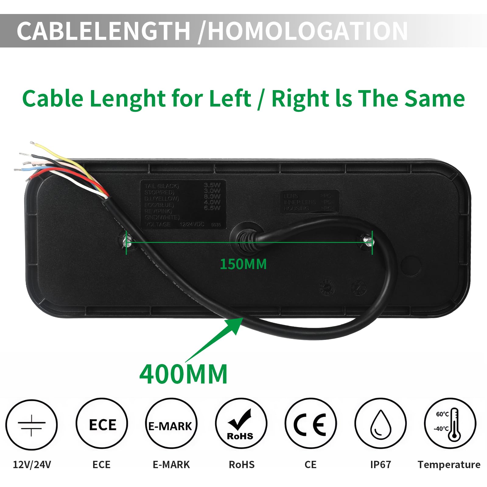 AOHEWEI 2 Stück Anhänger-Rücklichter, 12 V/24 V superhell wasserdicht Blinker Bremse Rückwärtsgang Nebelscheinwerfer Reflektorlampe für Anhänger, LKW, Wohnwagen, Van, Traktor
