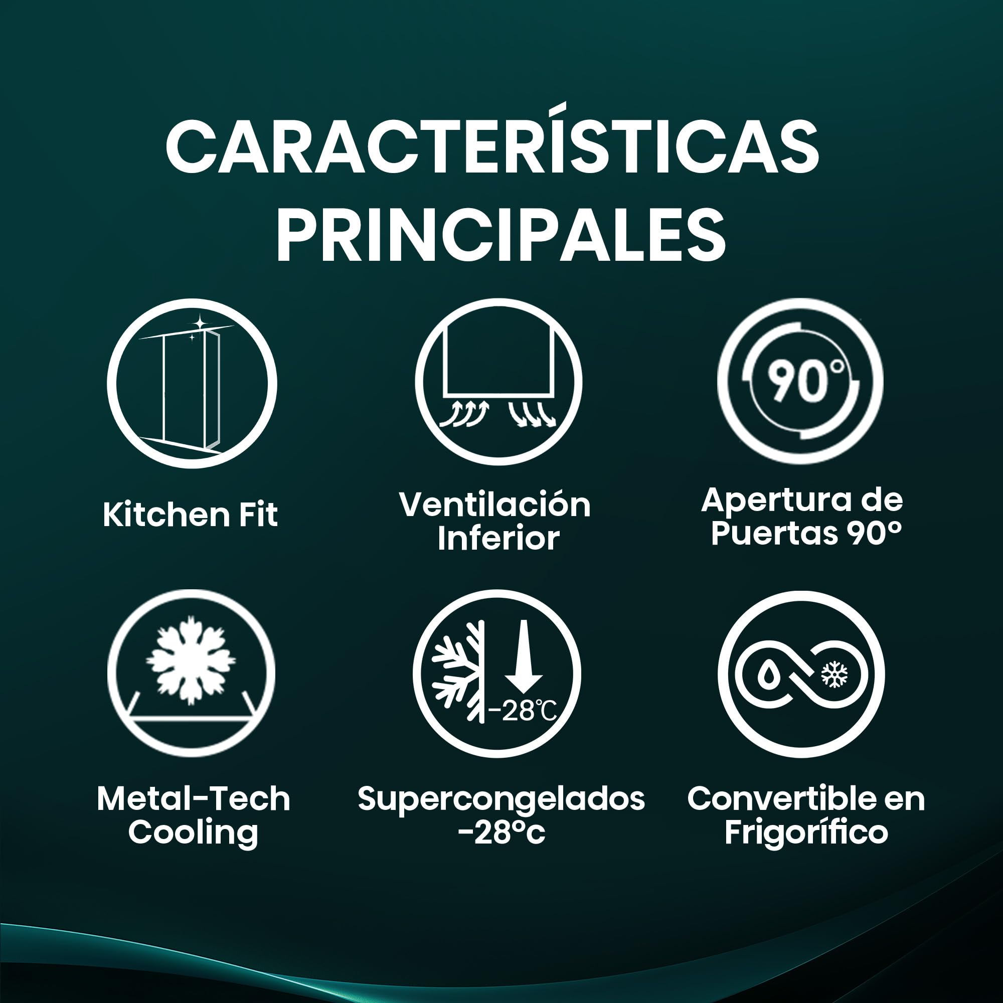 Hisense FT3K310SAIE - Congelador 1 Puerta De Libre Instalación Kitchen Fit, Class E, 312L, Alto 185.6 cm x Ancho 59.5 cm, Color Inox, Ventilación Inferior, Apertura de Puerta 90º, Metal-Tech Cooling