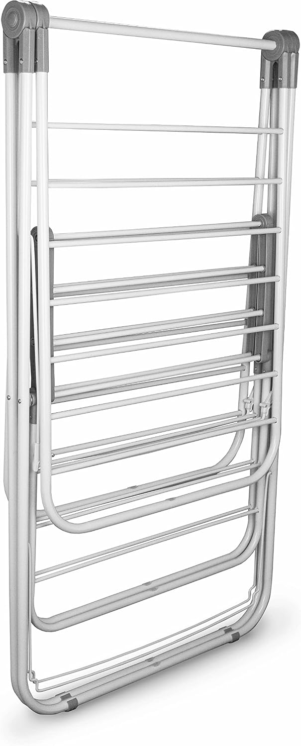 Brookstone [2 Tier [Double Spaced] Foldable Clothes Drying Rack, Collapsible Laundry Hanger, NO Installation Required - Ready Out of The Box