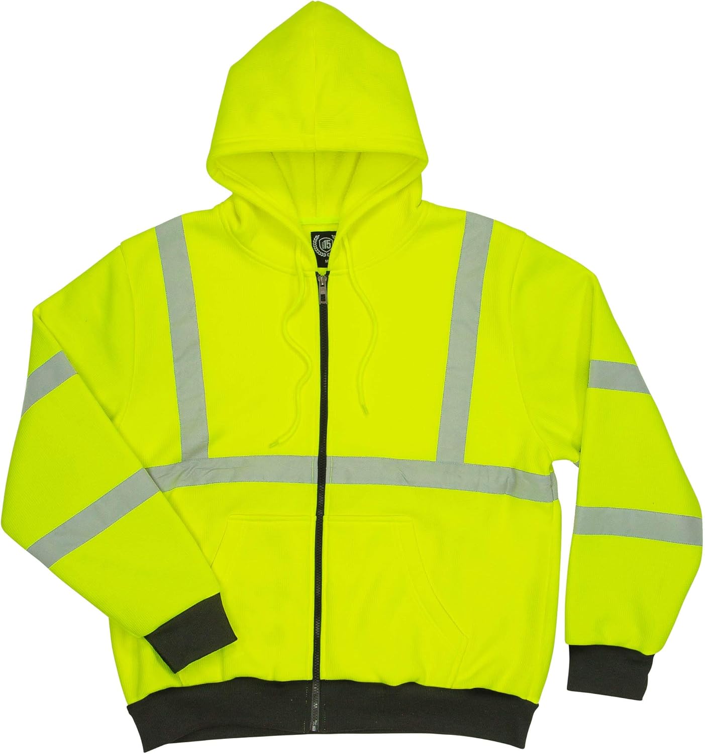 North 15 Men’s High Visibility Safety Hooded Sweatshirt, Bonded, Sherpa Lined