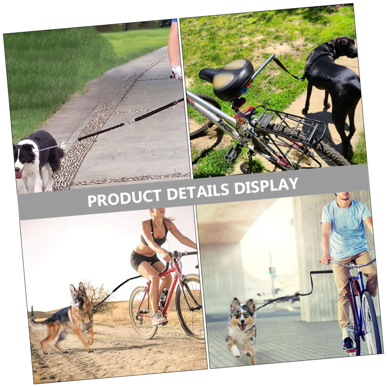 Guinzaglio per Cani da Bicicletta Robusto Design Ergonomico Oxford e Lega, Adatto per Cani Piccoli e Medi Durante Viaggi o Attività Indoor