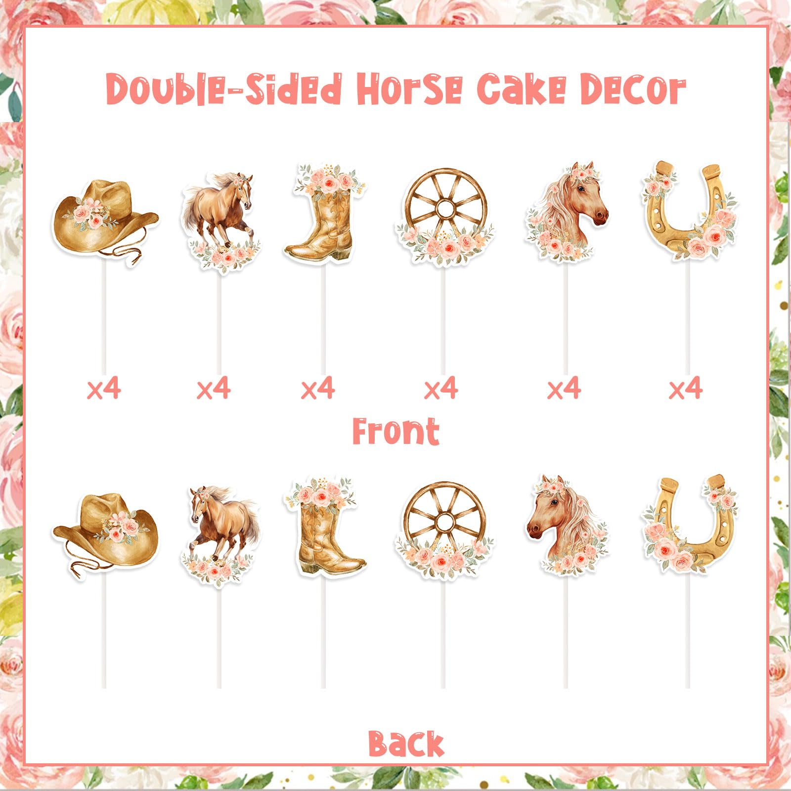 Horse Happy Birthday Banner Balloons Cake Cupcake Toppers For...