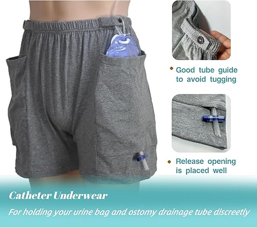 Miniatura 3 de Pantalones cortos para bolsa de orina, ropa interior para drenaje de ostomía, pantalones suaves para el cuidado de la incontinencia, ropa