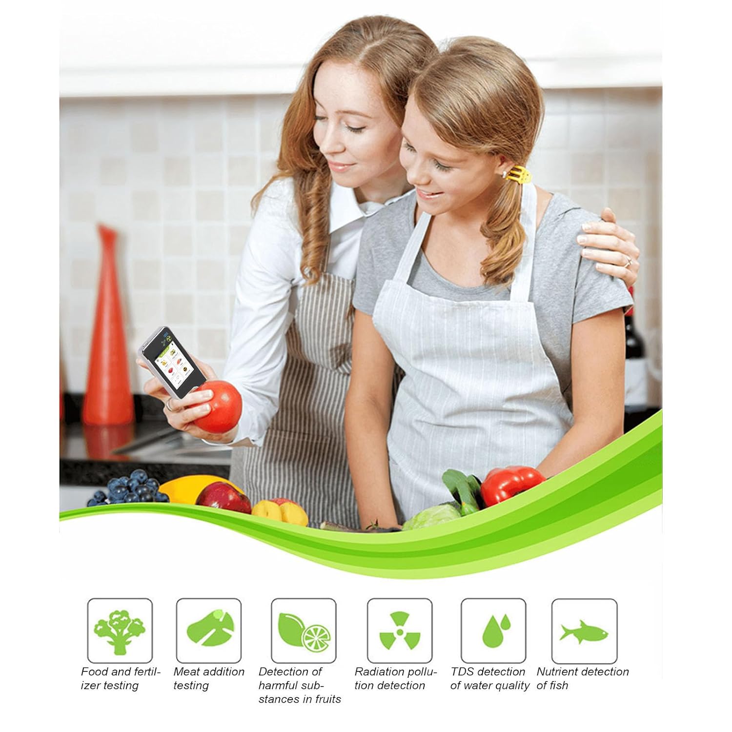 Nitrate Tester, Portable TDS Water Quality Meter with Alloy Probe and Food Radiation Detector, for Drinking Water Swimming Pools