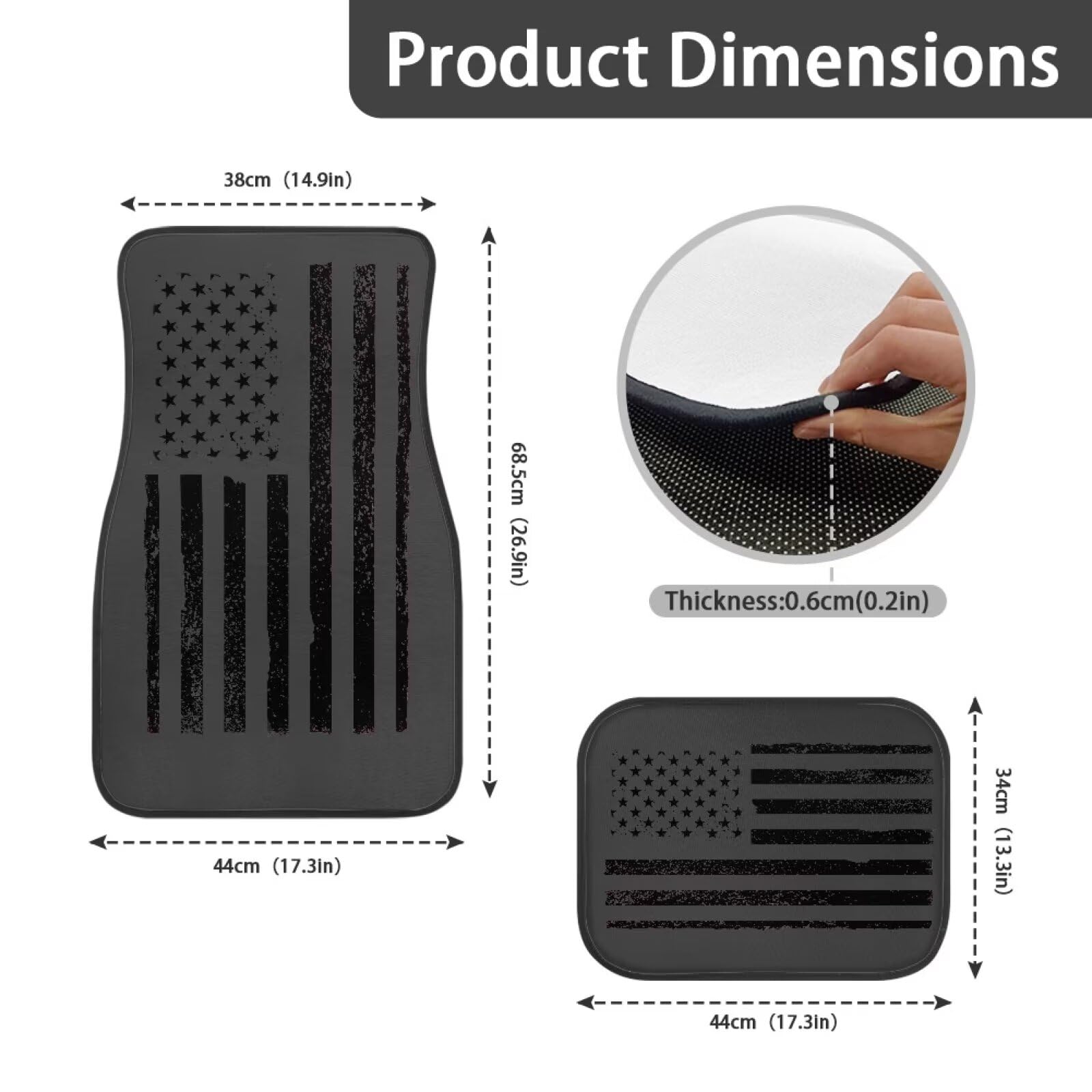 Mintulipy Universal Car Floor Mats with 4 Pieces Set American Flag Heavy-Duty Floor Mats for Cars Anti-dust Automotive — view 6