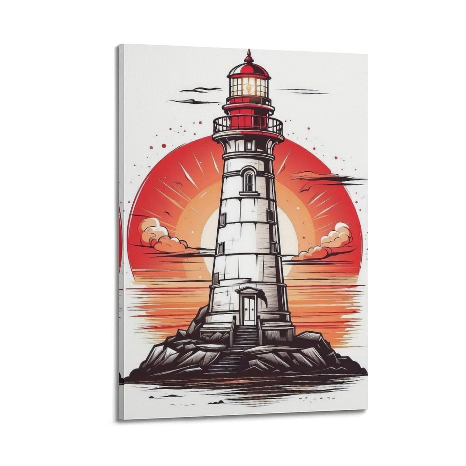 CXHJCA Lighthouse Poster Sunlit Promise Poster Decorative Painting Canvas Wall Posters And Art Picture Print Modern Family Bedroom Decor Posters 16x24inch(40x60cm)