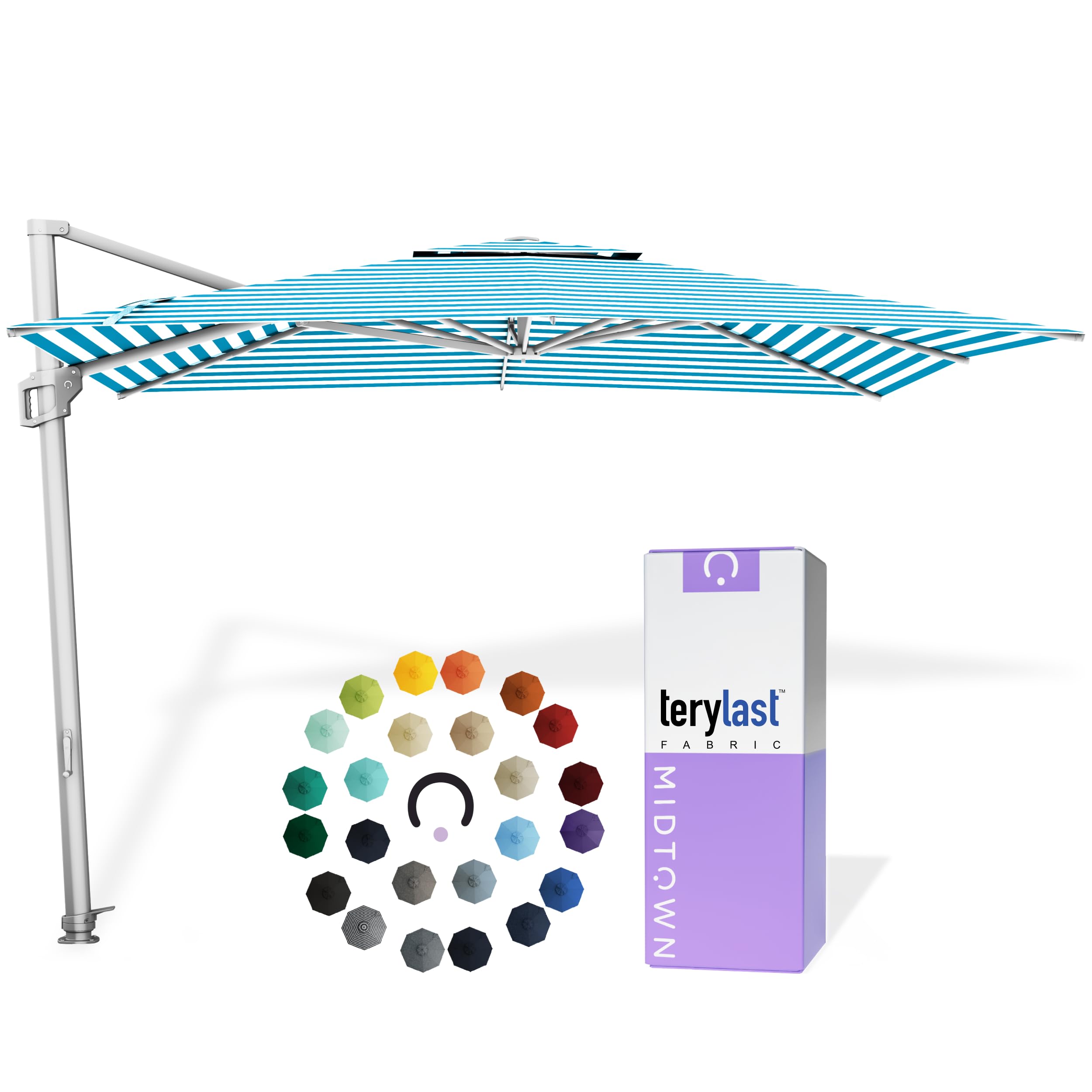 Midtown Umbrellas Grande Square - 9 x 9 Ft Cantilever Umbrella