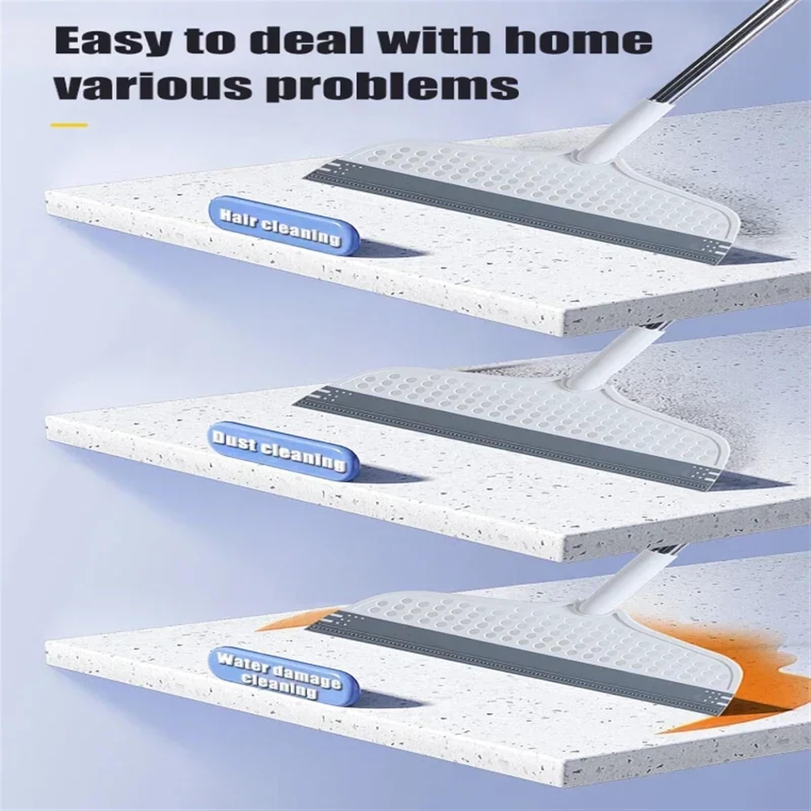 Limpiaparabrisas De Silicona Multifuncional for Vidrio De Baño | Limpiaparabrisas Escoba de silicona for piso Uso húmedo y seco(Single pack x 3)
