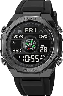 FANMIS Men's Digital Outdoor Sports Watch Pedometer Watch Water Resistant