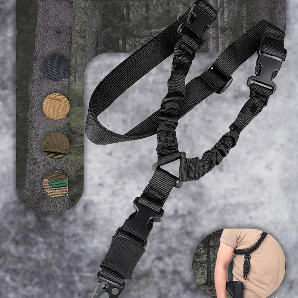 Imbracatura Tattica Regolabile A Punto Singolo - Per Fucili, Fotocamere E Attrezzatura Outdoor - Foto 3