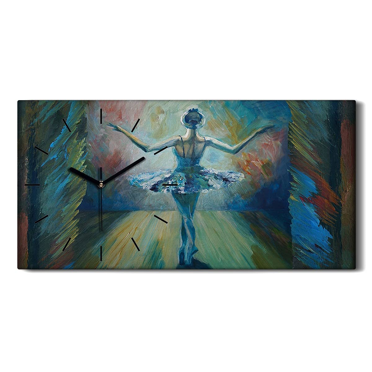 Horloge sur Toile de Salon Ambiance Zen Danseuse de Ballet 60x30cm Image