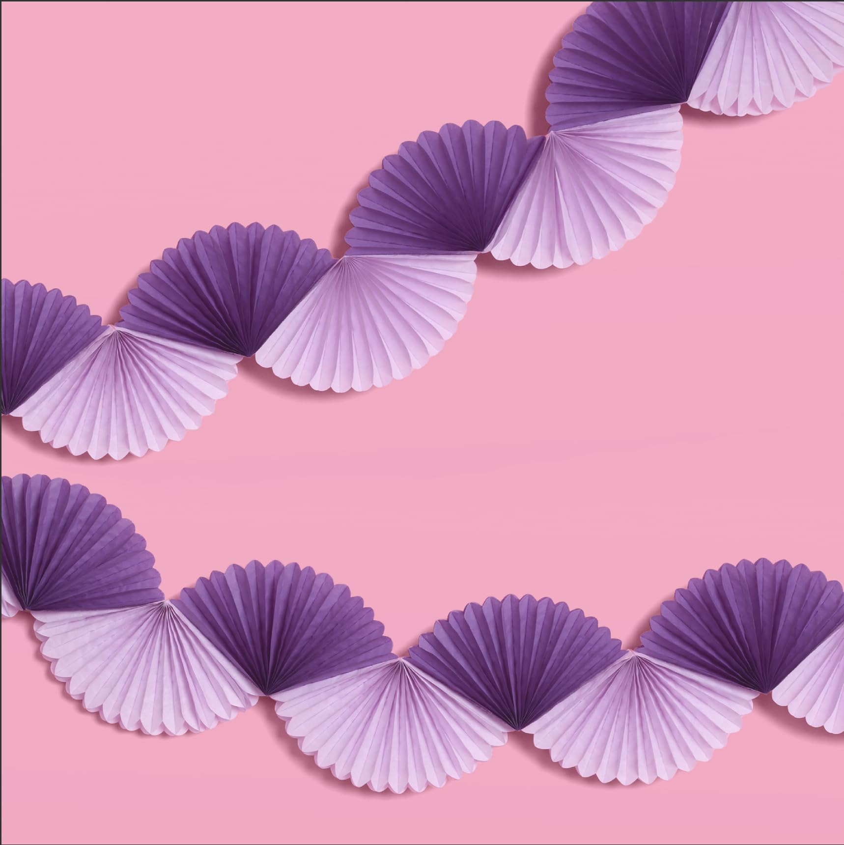 xo, Fetti Purple Paper Fan Garland - 6 Ft. | 3D Bachelorette Party Decorations, Cute Tissue Birthday Party Supplies, HBD, Hanging Photo Booth Backdrop