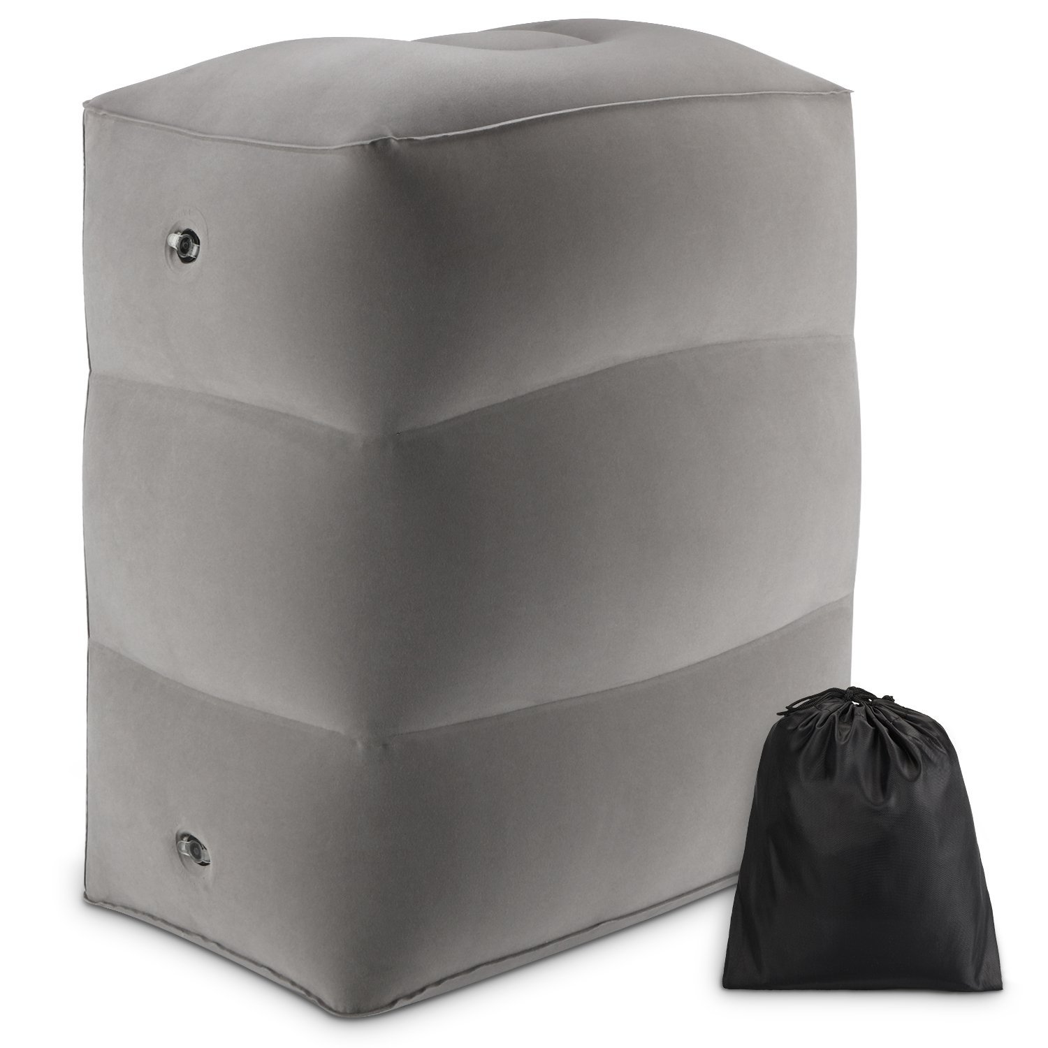 Pepisky Inflatable Travel Foot Rest ow Kids Airplane Bed Adjustable Height Leg ow Make a Flat Bed for Kids and Toddlers Great for Airplane, Train, car Grey