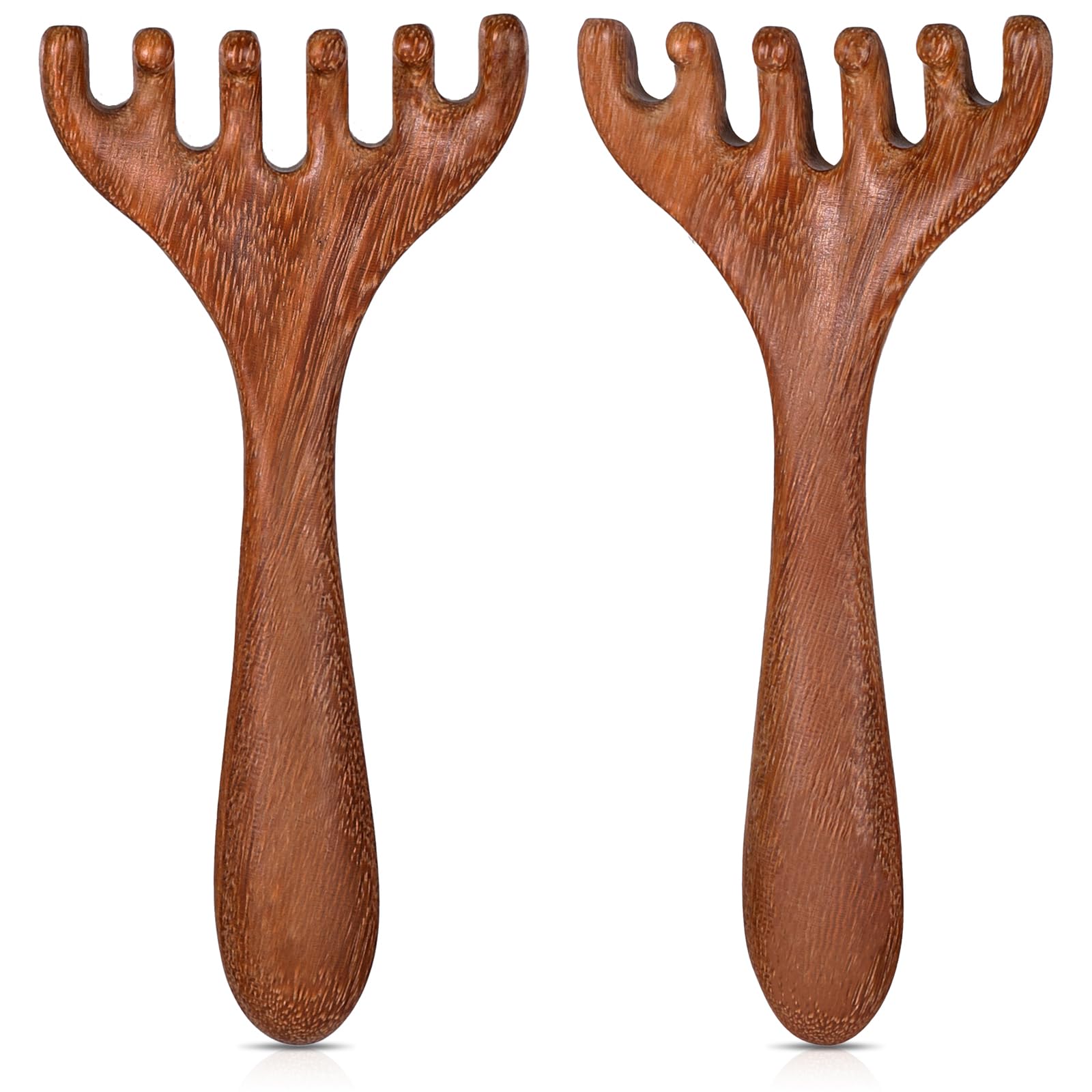 QfwdfcTrenz Paquete de 2 masajeadores portátiles de madera para cuero cabelludo, para relajar y reducir el estrés, masajeadores de cuero cabelludo, peine de madera para madre, hermana y