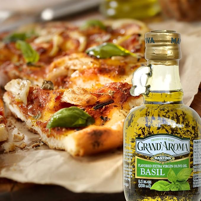 Grand'Aroma Aceite de Oliva Extra Virgen Albahaca 3x8.5 oz miniatura 3