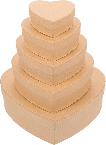 Miniatura 9 de EXCEART Caja de regalo del día de San Valentín 5pcs Caja de papel Corazón Caja de embalaje de corazón de papel Caja de envase de dulces Caja de