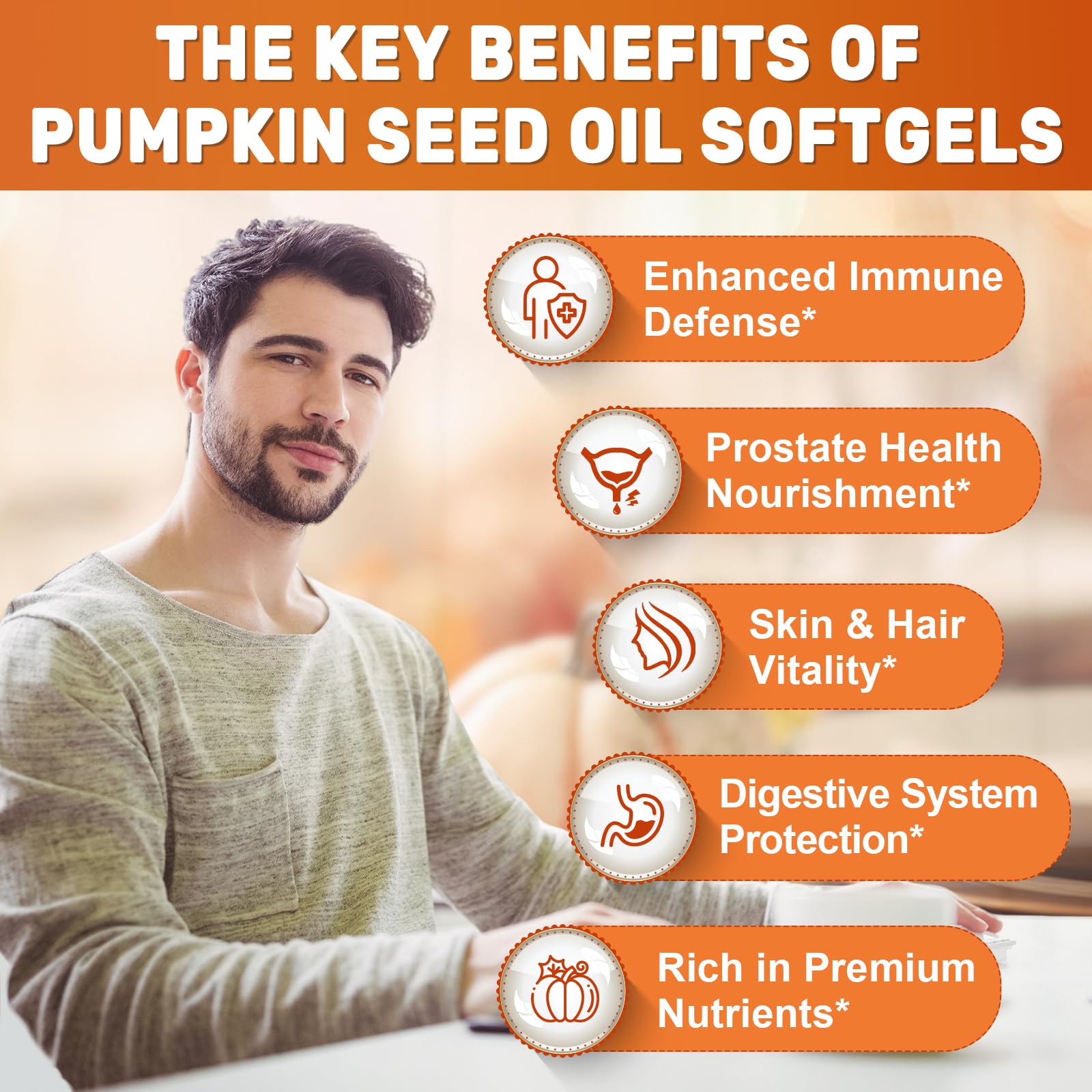 SCOLA Pumpkin Seed Oil with Saw Palmetto,3200mg/Serving,300 Softgels — Amazon image 4