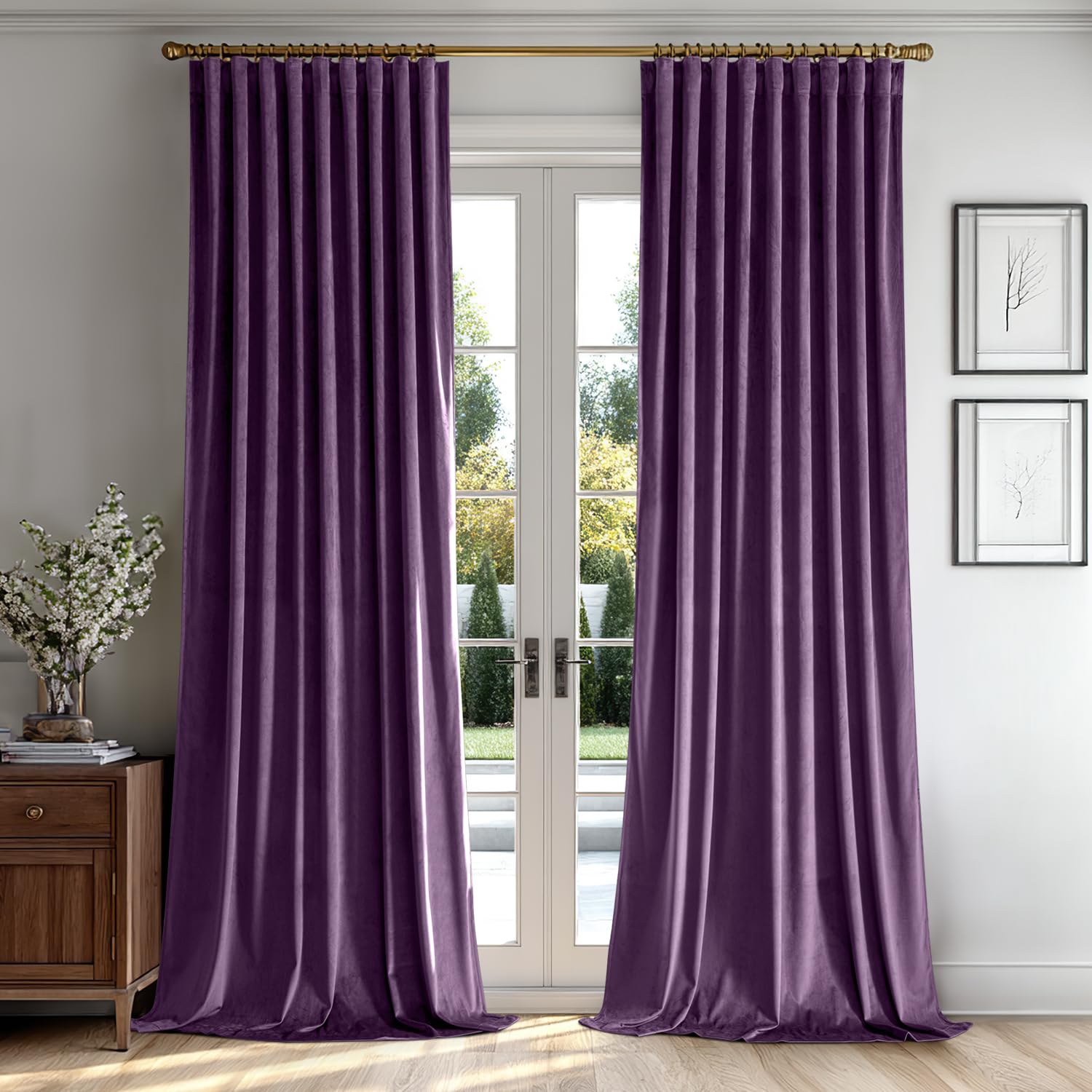Amazon.com: MIULEE Purple Velvet Curtains 96 inches 2 Panels