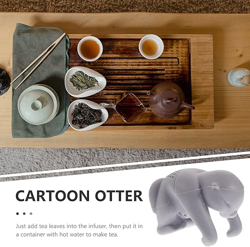 Miniatura 8 de Cabilock Linda nutria de silicona infusor de té de grado alimenticio, filtro de té gris fácil de limpiar Gadget de cocina